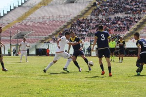 Una fase del match tra Messina e Ischia