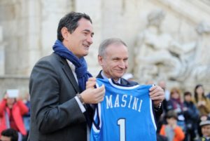 L'assessore allo sport di Roma Masini e Giovanni Petrucci