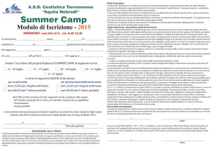 Modulo d'iscrizione