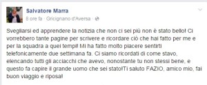 Il post dell'allenatore dell'Aversa Normanna Sasà Marra
