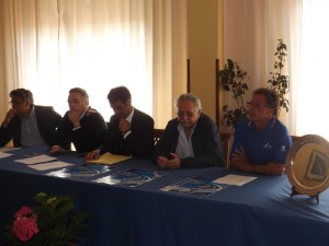 Un momento della conferenza stampa d'Alcontres
