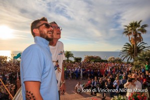 Lucchetta e Vermiglio alla cerimonia di inaugurazione delle Kinderiadi 2015