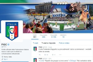 Il tweet visibile sull'account ufficiale della Figc