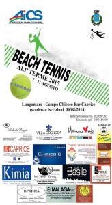 Locandina BEACH TENNIS Alì Terme