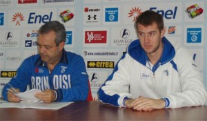 Malagoli con coach Perdichizzi ai tempi di Brindisi