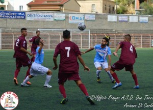 Una fase del match tra Due Torri e Aversa
