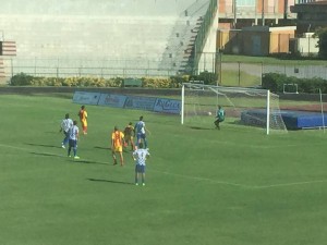 Il rigore dell'1-1 di Mento