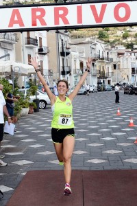 L'arrivo della vincitrice Francesca Colafati