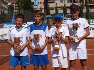 I finalisti del doppio ile maschai campionati italiani under 12 di Milano