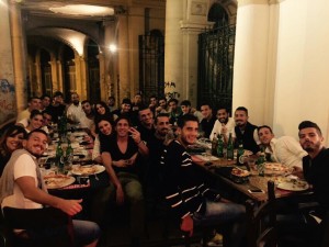 La squadra ha celebrato il successo con il Cosenza nel locale gestito da Mimmo Cecere
