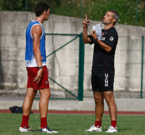 Lorenzo Burzigotti a colloquio con lex tecnico della Reggina Atzori