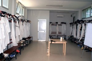 L'interno degli spogliatoi del S.Agata