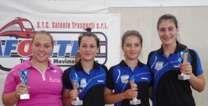 Le giovani pongiste Minutoli, Ruvolo, Gervasi e Sfameni