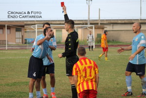 Loria viene espulso per doppia ammonizione