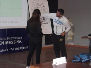 Giuseppe Trovato durante le lezioni al corso arbitri Csen