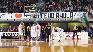 Una fase di gioco di Rieti-Barcellona
