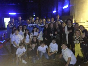I ragazzi dell'Fp Sport impegnati nella serata benefica al teatro Vittorio Emenule 
