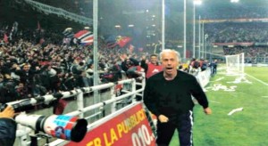 Scoglio sotto la gradinata nord a Marassi