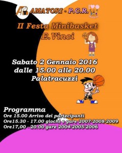 La locandina della 2° Festa Minibasket E. Vinci
