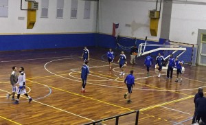 I giocatori del Gruppo Zenith Messina in fase di riscaldamento