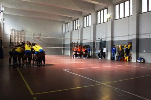 Le due squadre durante un time out