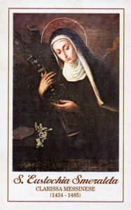 L'immaginetta di Santa Eustochia Smeranda da Calafato