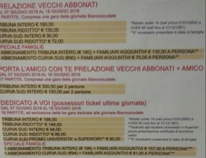 prezzi e agevolazioni
