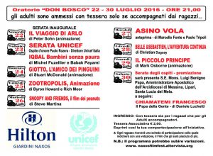 La locandina con l'elenco dei film in programma