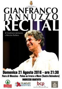 La locandina di Recital, con Gianfranco Jannuzzo