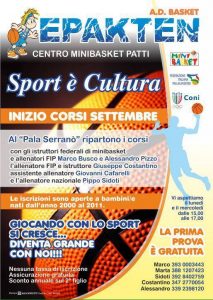 locandina corsi minibasket Sport Patti