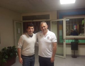 Giovanni Costantino con l'ex difensore giallorosso Luigi Corino