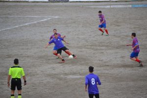 Una fase di gioco della gara giocata al "Marullo"