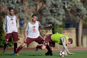 Ferraù in allenamento con Belotti e Castan