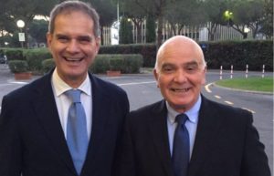 Gaetano Gebbia e il presidnete Fip Sicilia Riccardo Caruso