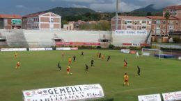 Una fase del match di Coppa Italia tra Igea Virtus e Vibonese