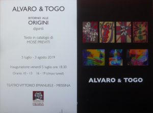 La locandina della mostra di Alvaro e Togo, presente a Messina fino al 3 agosto