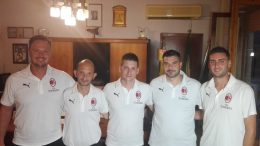 Lo staff della scuola calcio dell'USD Rocca di Caprileone che sarà affiliata al Milan