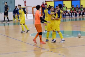 Giocatori Siac festeggiano un gol 