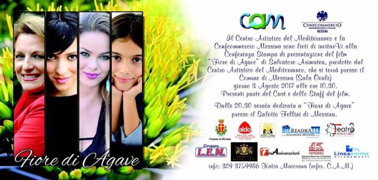 A Palazzo Zanca si svela il film “Fiore di Agave”, nuovo progetto del regista Arimatea e del CAM