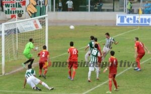 Il gol del vantaggio siglato dallex Antonio Croce
