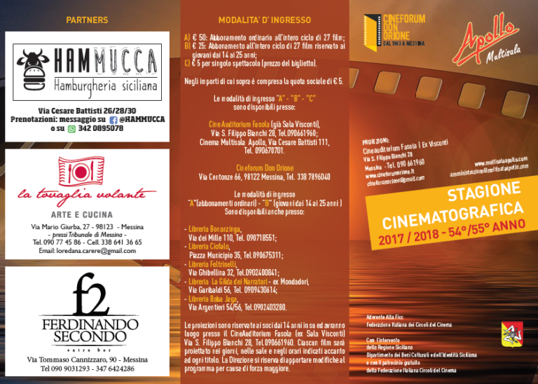 Presentata l’edizione 2017-2018 del Cineforum Don Orione: 27 film ad appena 50 euro