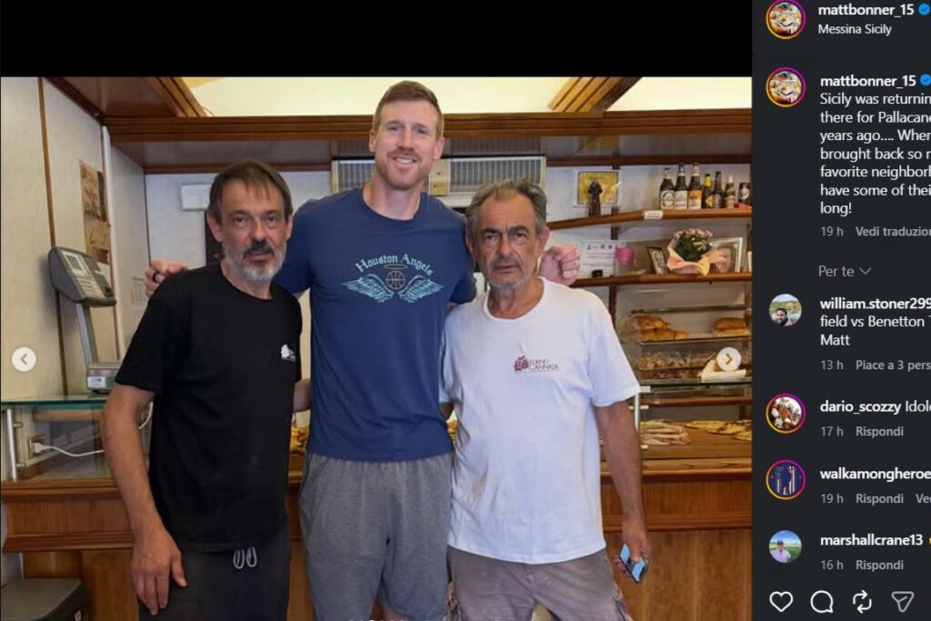L’ex campione Nba Matt Bonner torna a Messina: “Ricordavo ancora la focaccia”